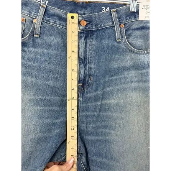 NEW J.Crew Jeans Women 34 Blue Medium Wash Boyfriend Slouchy Distressed - Picture 6 of 11